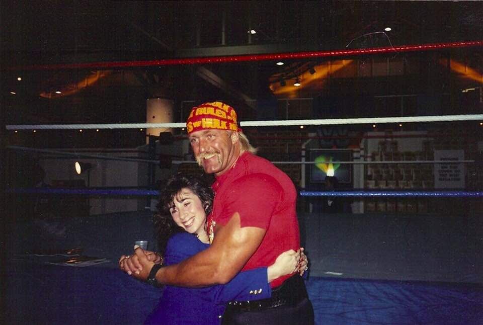 Sharon Kurtzman and Hulk Hogan of the WWF