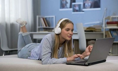 Teenage Girl with Headphones